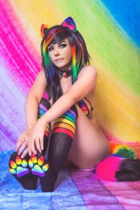 Danielle Beaulieu Nude Rainbow Bikini Photos